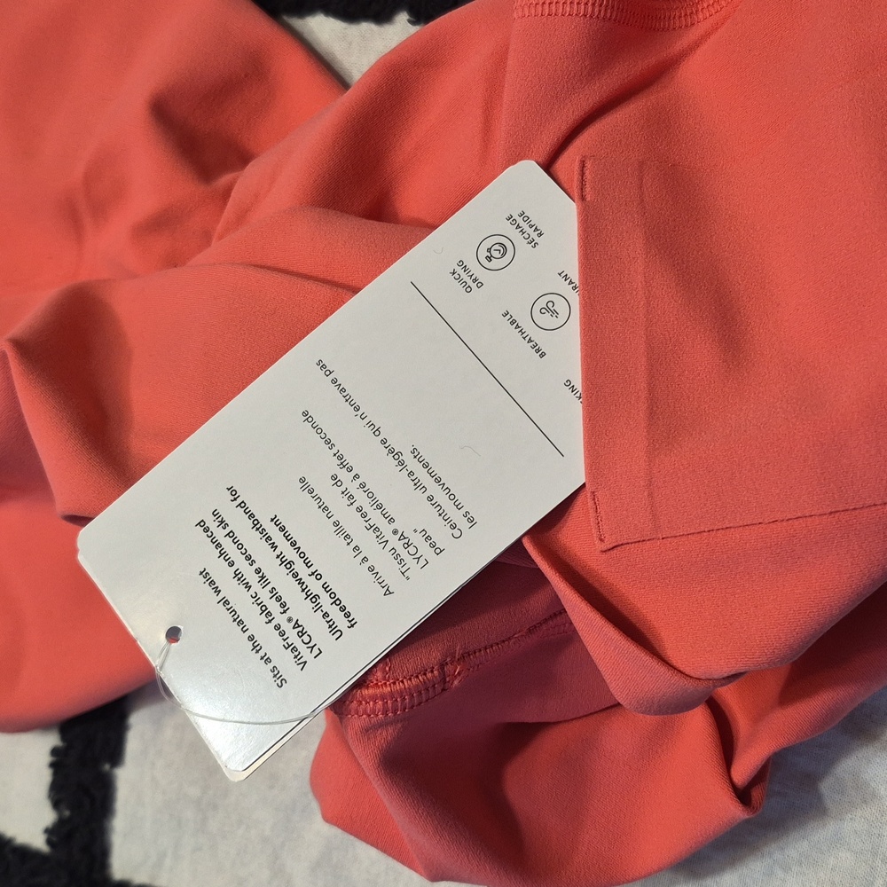 NWT Athleta Coral Petal Pink Transcend 7/8 Tight Leggings Yoga Wicking Dance - Picture 10 of 12